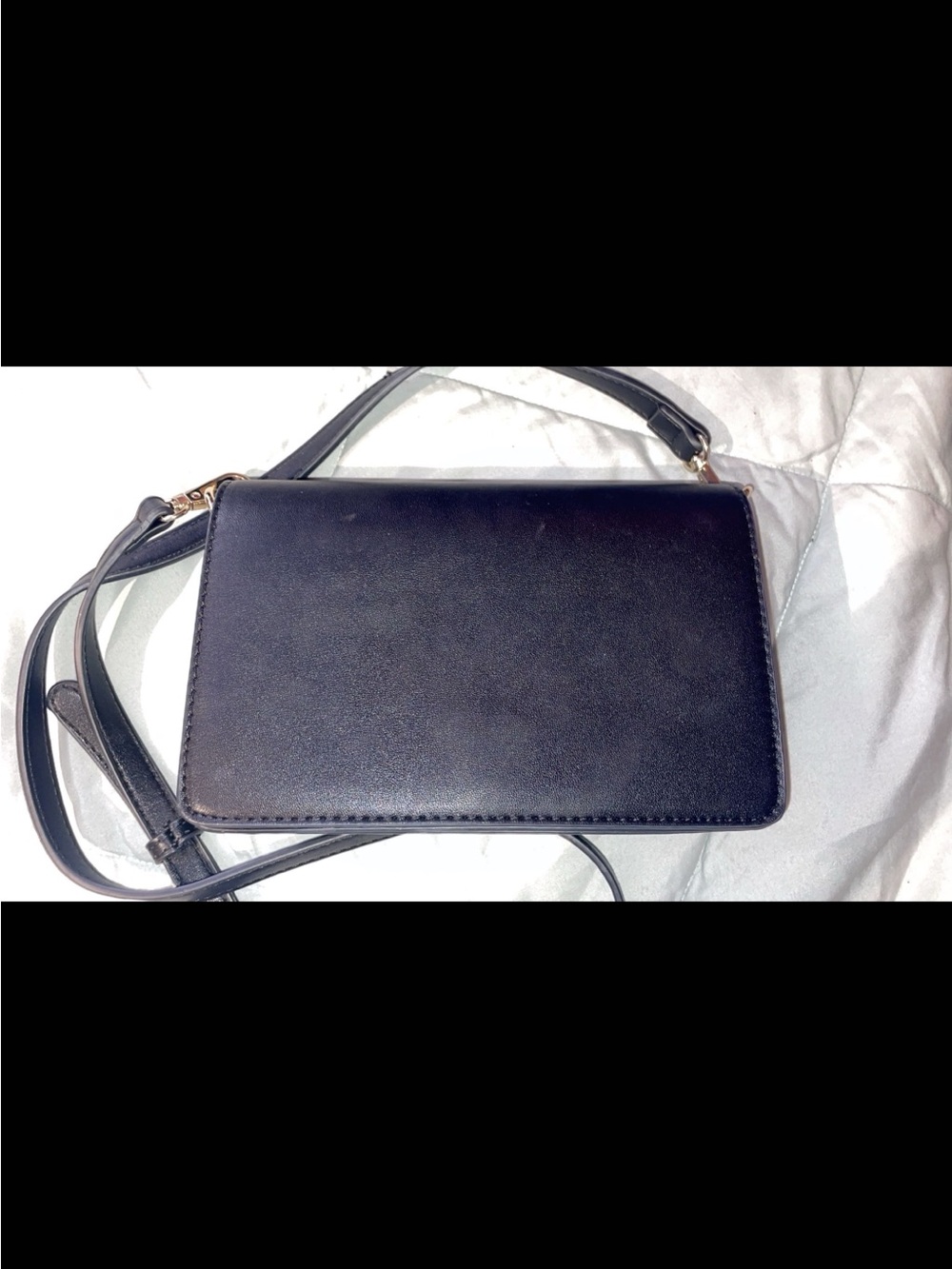 Madison West Classic Black Crossbody Bag - Minimalist Women's Shoulder Bag